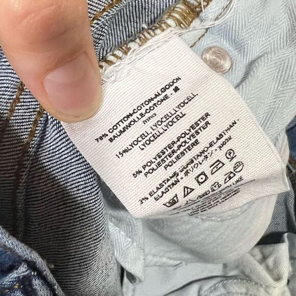 Free People Button Fly Raw Edge Hem Distressed Jeans - Picture 12 of 13